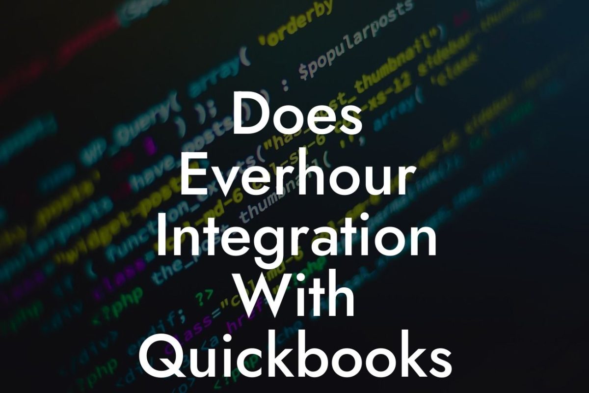 Does Everhour Integration With Quickbooks