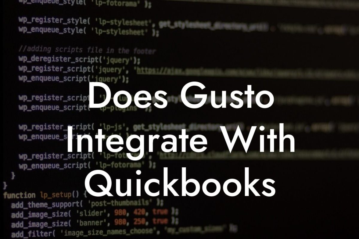 Does Gusto Integrate With Quickbooks