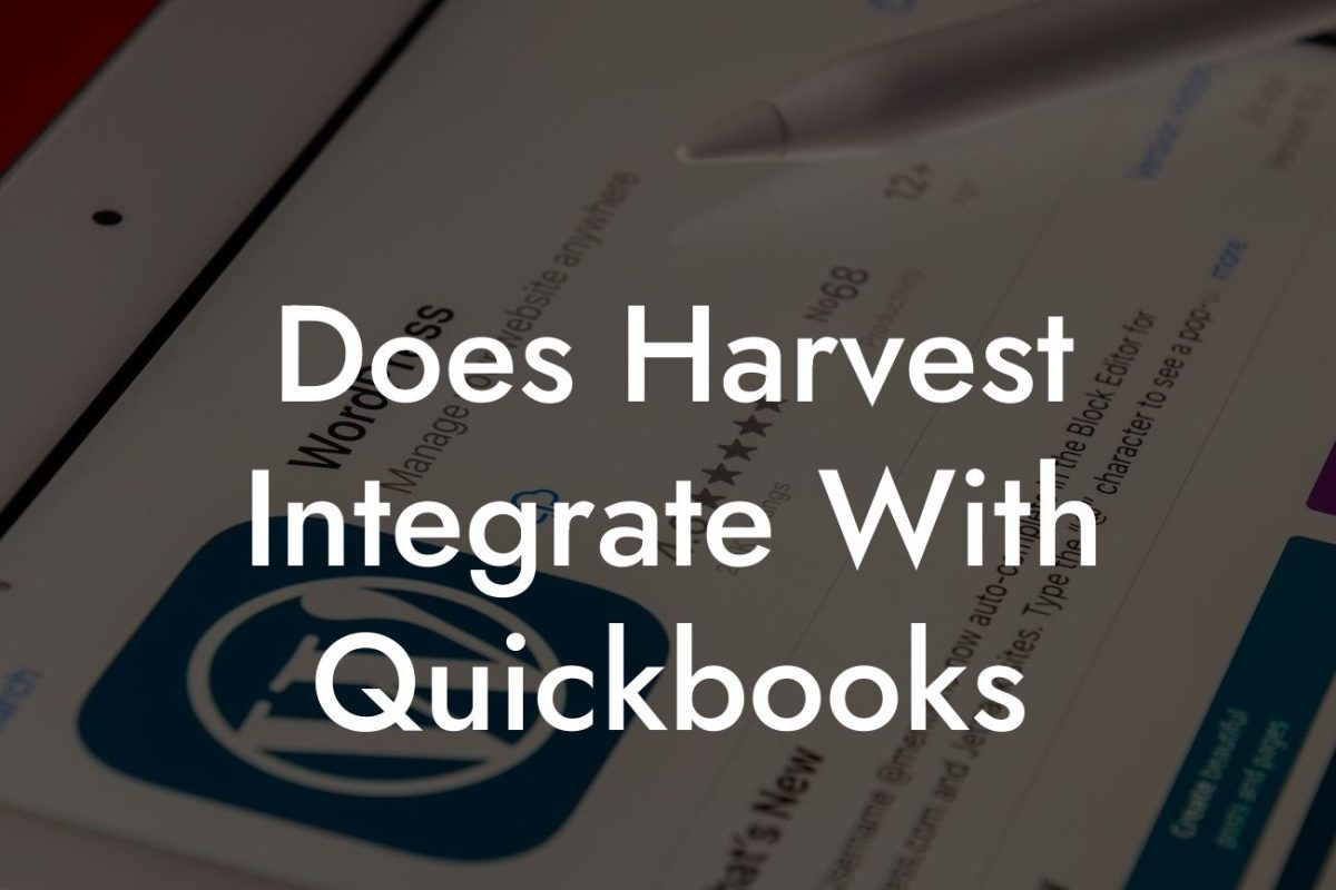 Does Harvest Integrate With Quickbooks