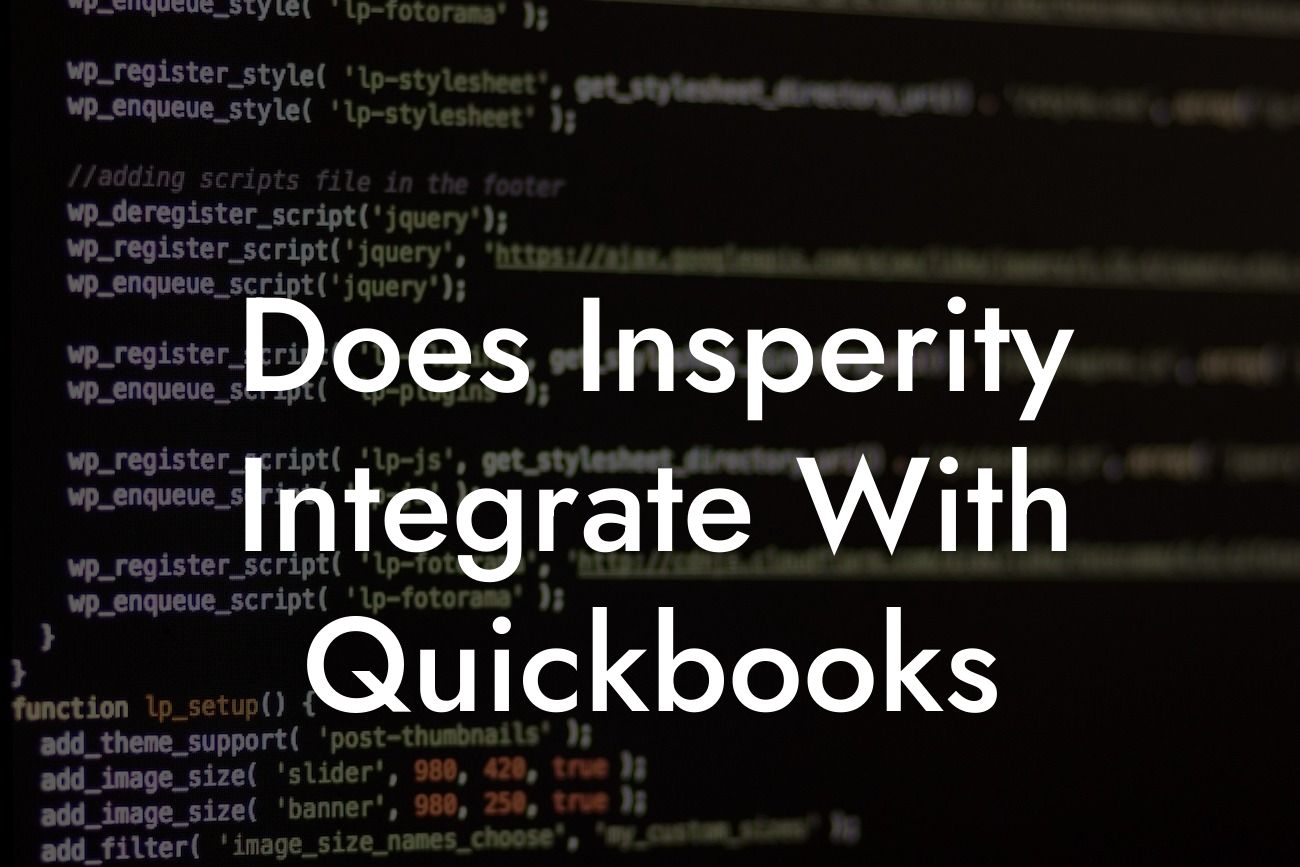 Does Insperity Integrate With Quickbooks