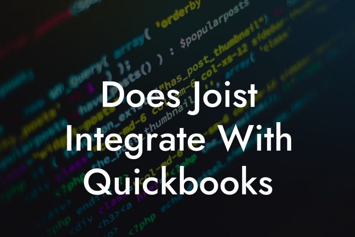 Does Joist Integrate With Quickbooks