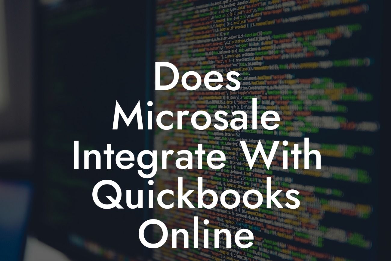 Does Microsale Integrate With Quickbooks Online