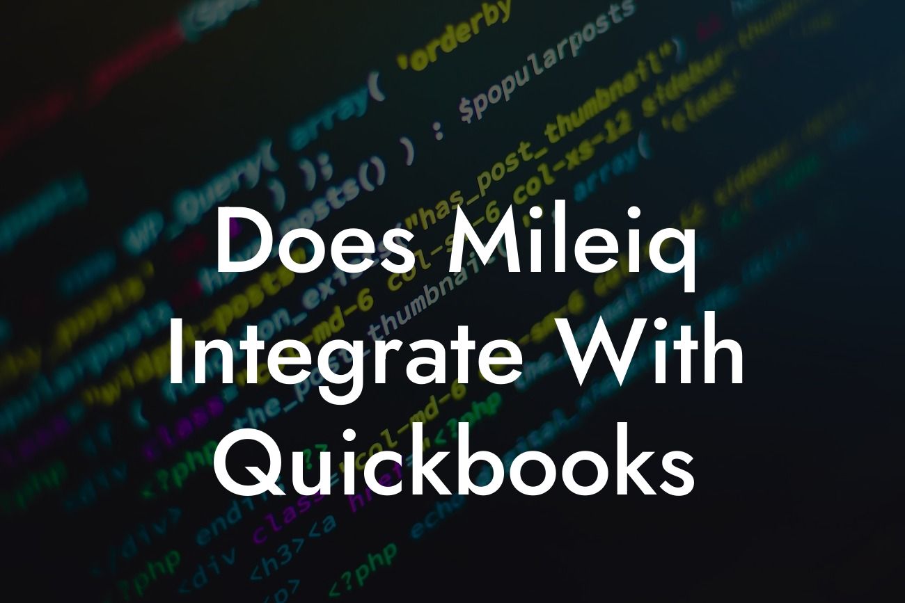 Does Mileiq Integrate With Quickbooks