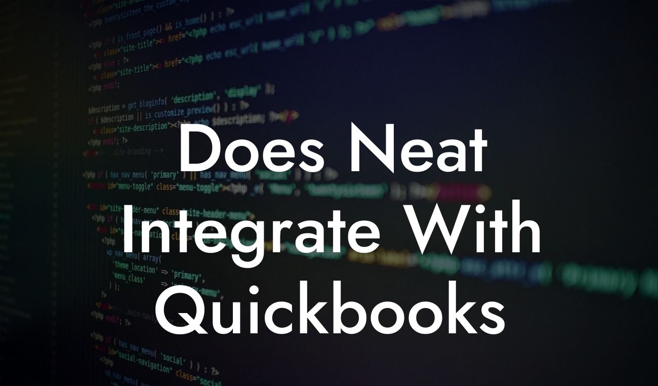 Does Neat Integrate With Quickbooks