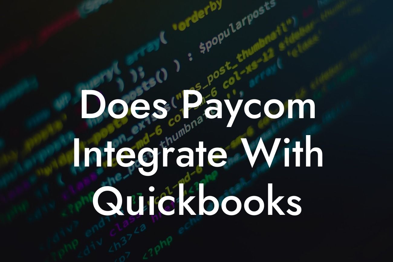 Does Paycom Integrate With Quickbooks