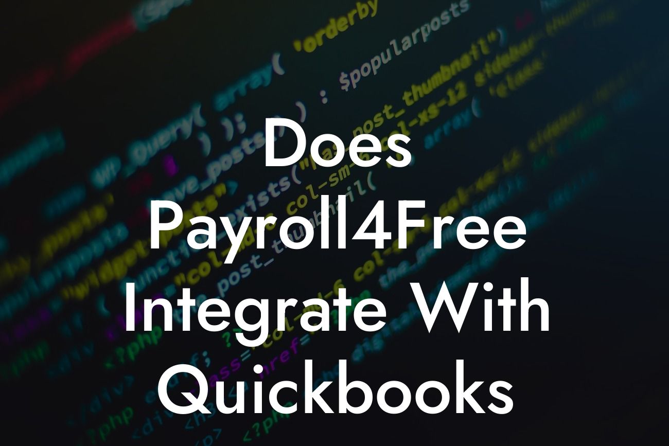 Does Payroll4Free Integrate With Quickbooks