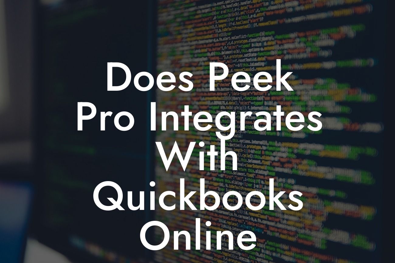 Does Peek Pro Integrates With Quickbooks Online