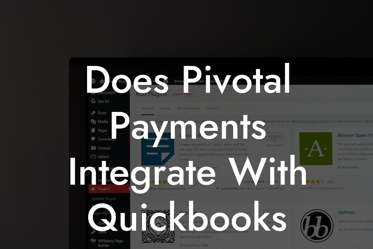 Does Pivotal Payments Integrate With Quickbooks