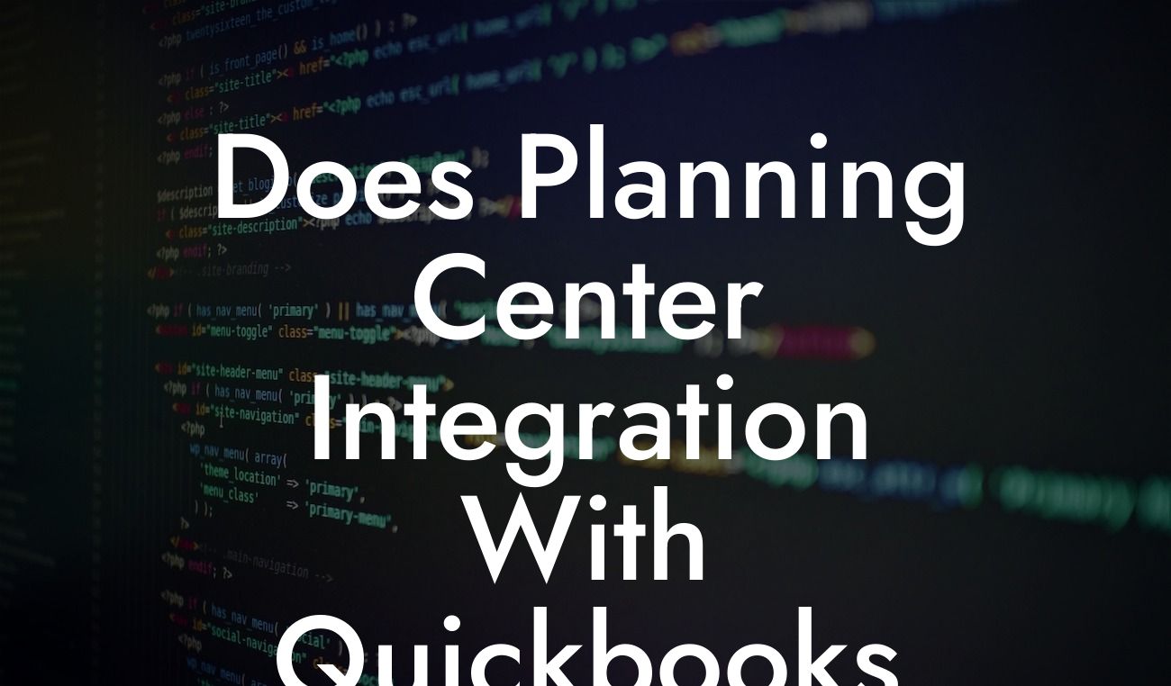 Does Planning Center Integration With Quickbooks