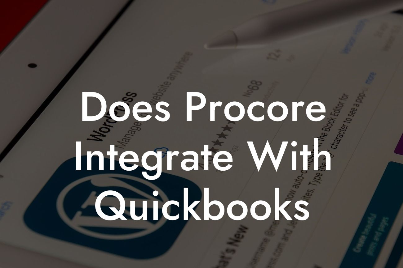 Does Procore Integrate With Quickbooks