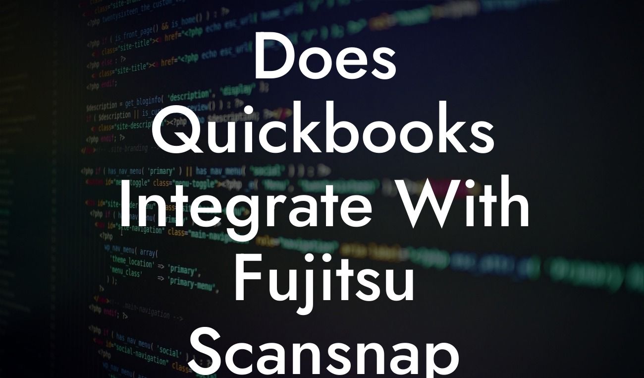 Does Quickbooks Integrate With Fujitsu Scansnap Ix1500