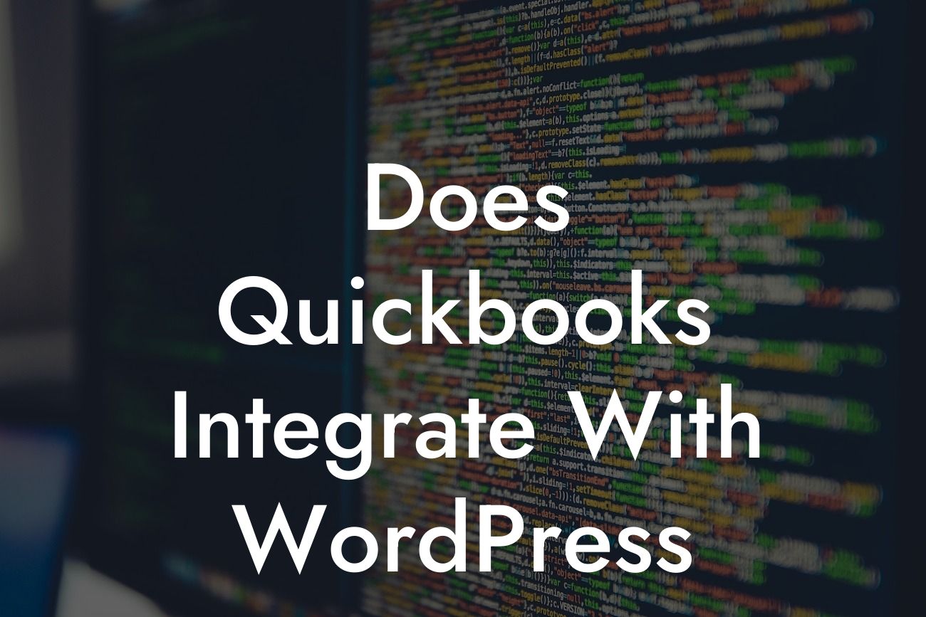 Does Quickbooks Integrate With WordPress