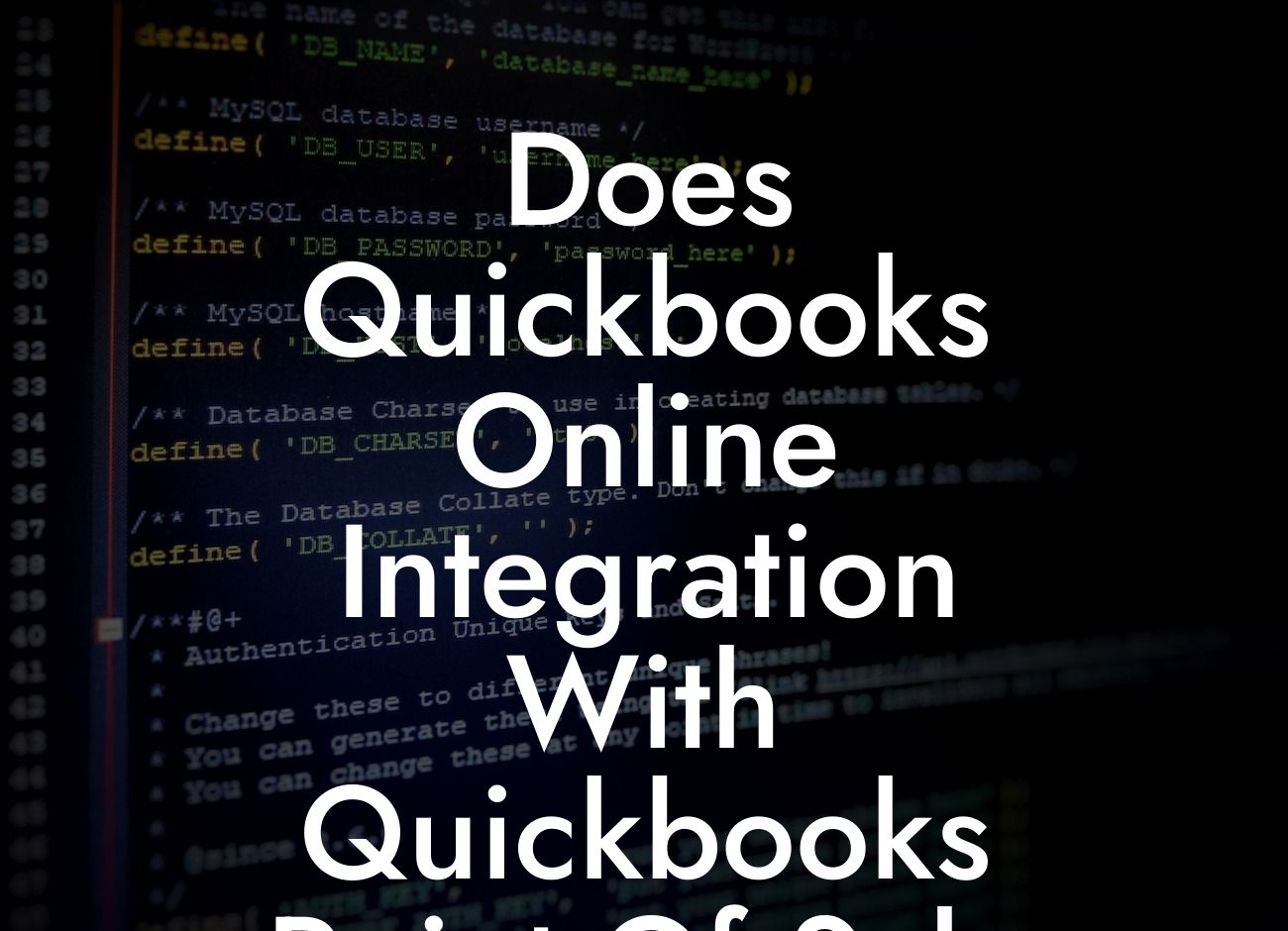 Does Quickbooks Online Integration With Quickbooks Point Of Sale