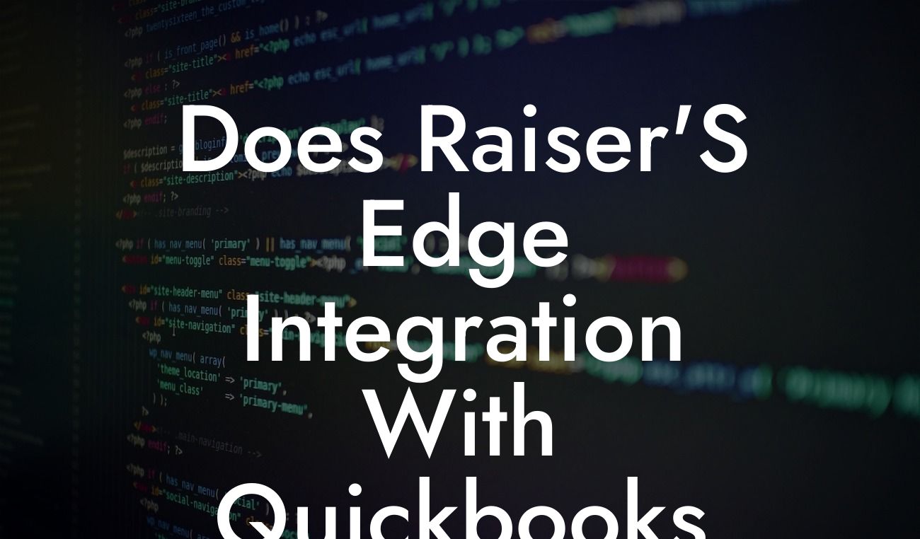 Does Raiser'S Edge Integration With Quickbooks