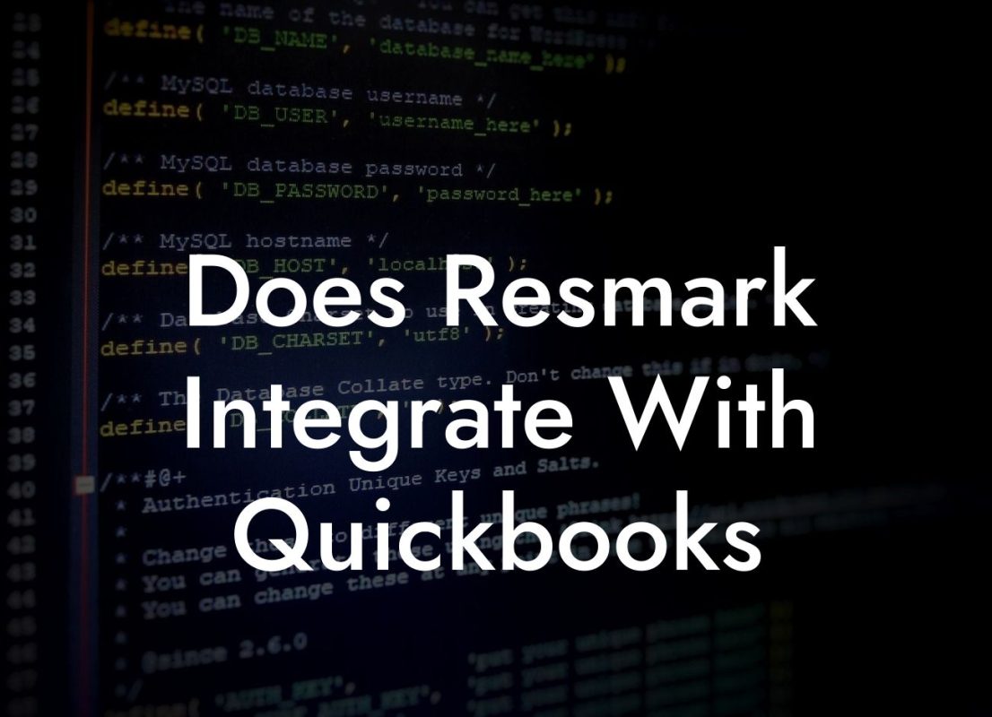 Does Resmark Integrate With Quickbooks