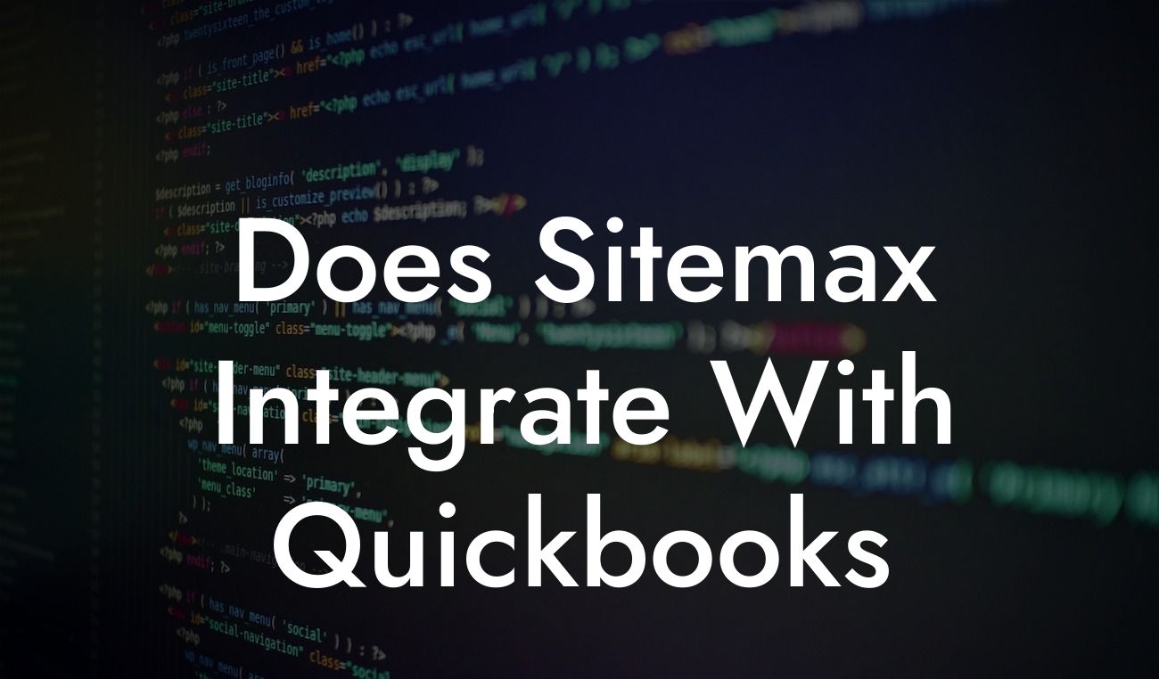 Does Sitemax Integrate With Quickbooks