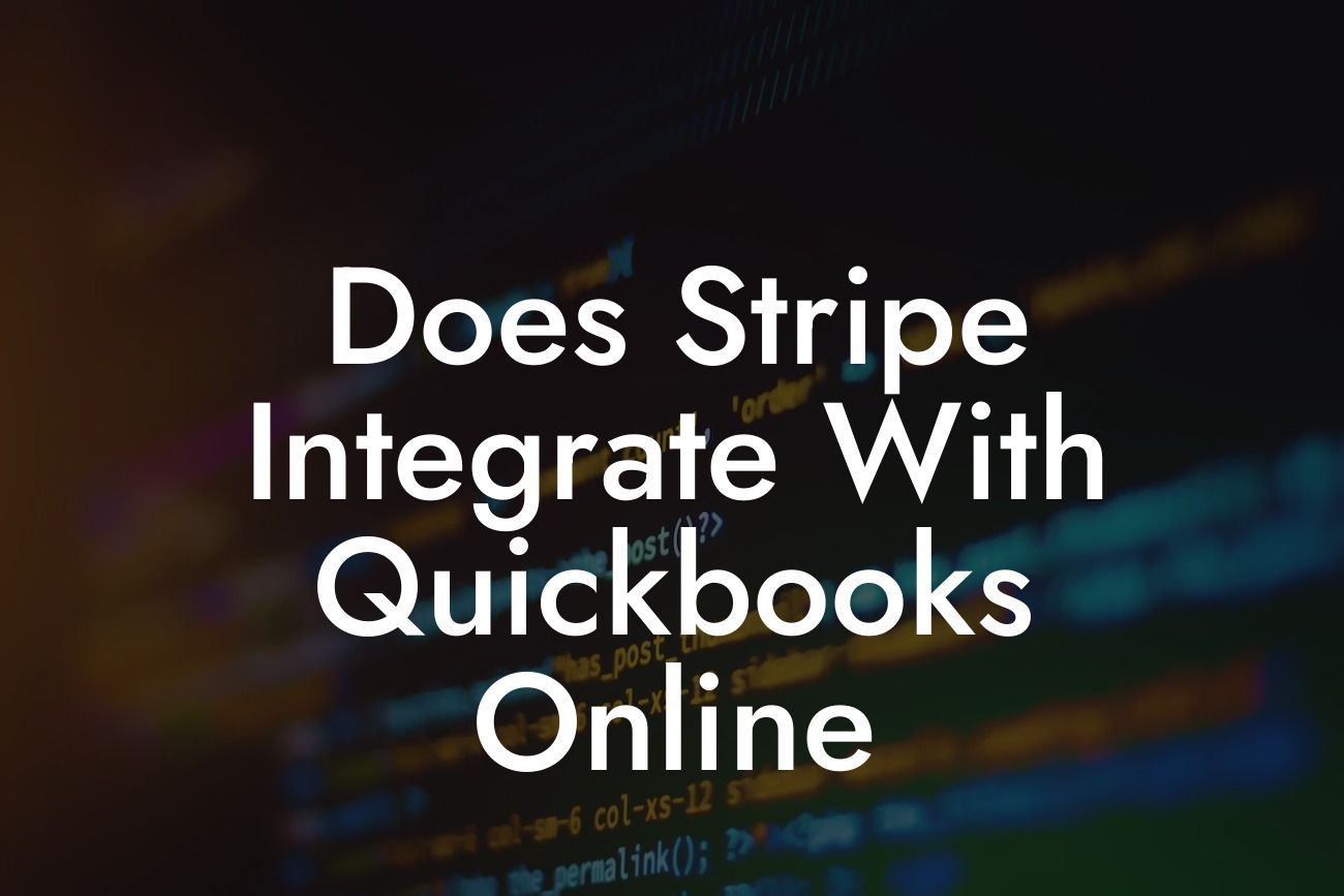 Does Stripe Integrate With Quickbooks Online