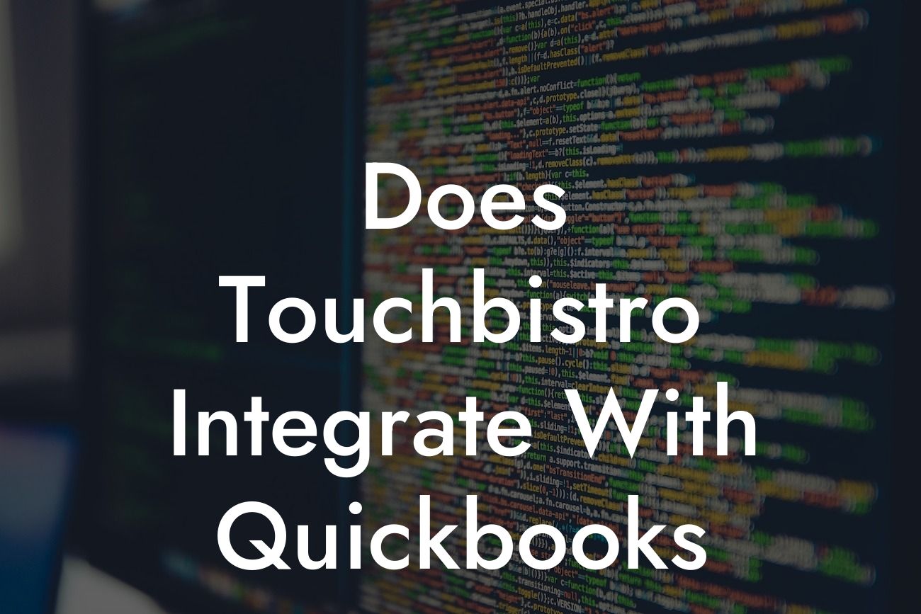 Does Touchbistro Integrate With Quickbooks