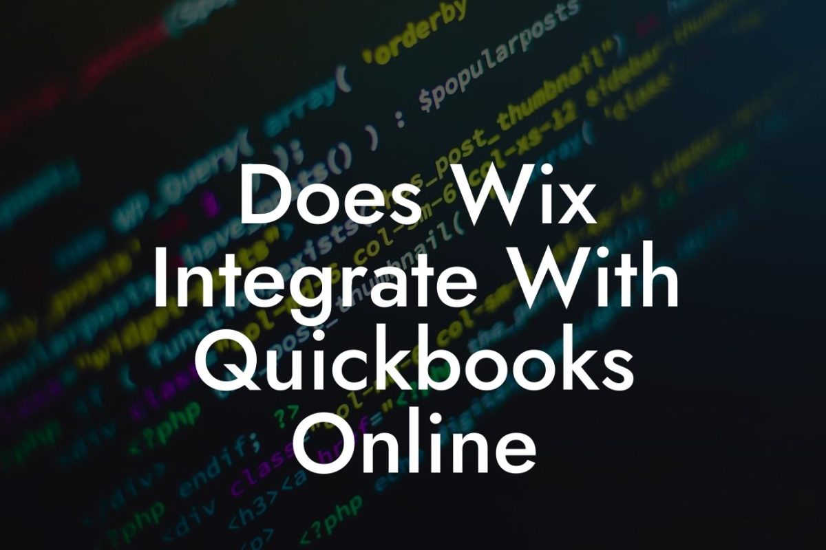 Does Wix Integrate With Quickbooks Online