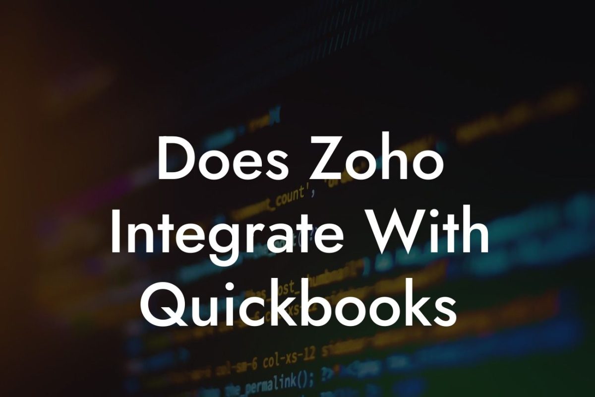 Does Zoho Integrate With Quickbooks