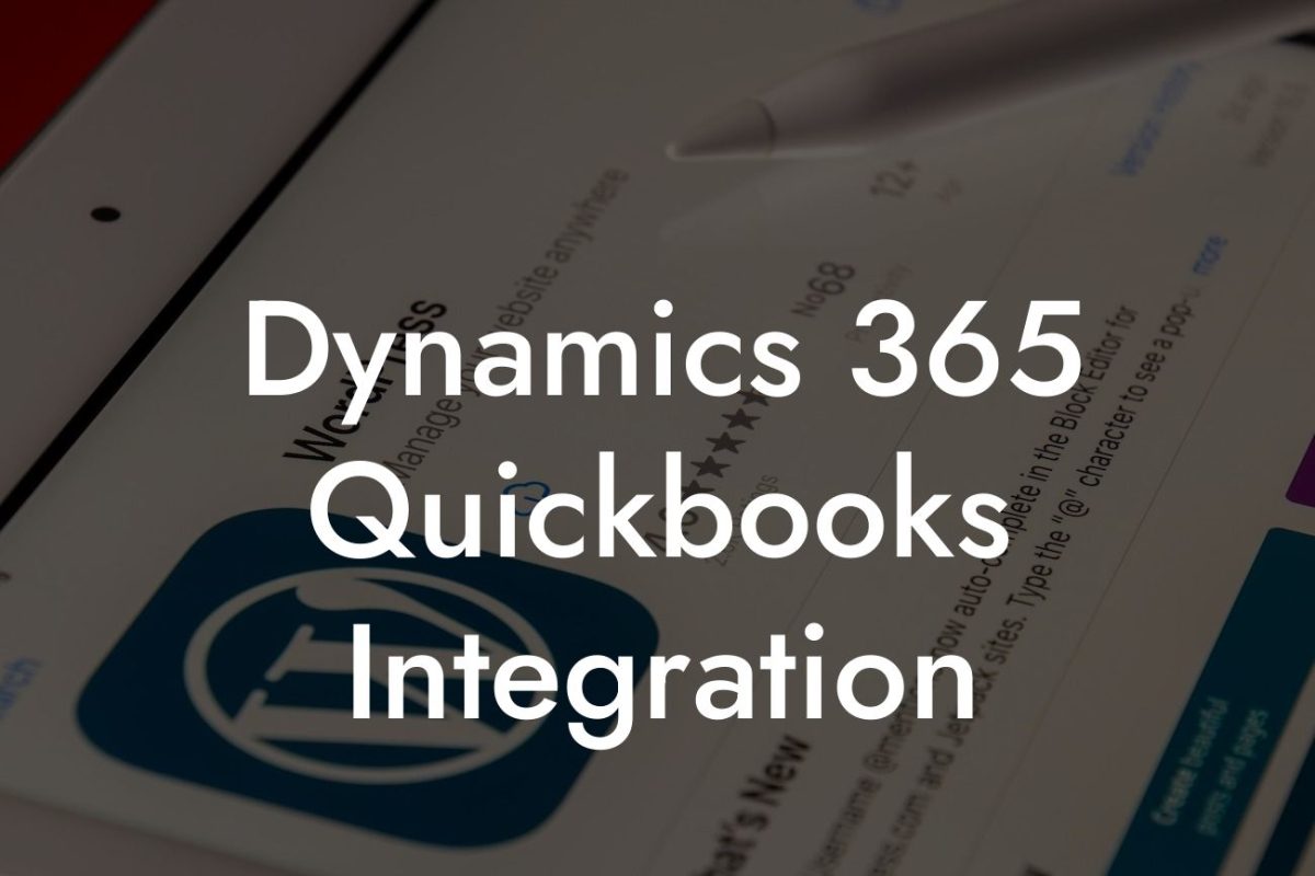 Dynamics 365 Quickbooks Integration