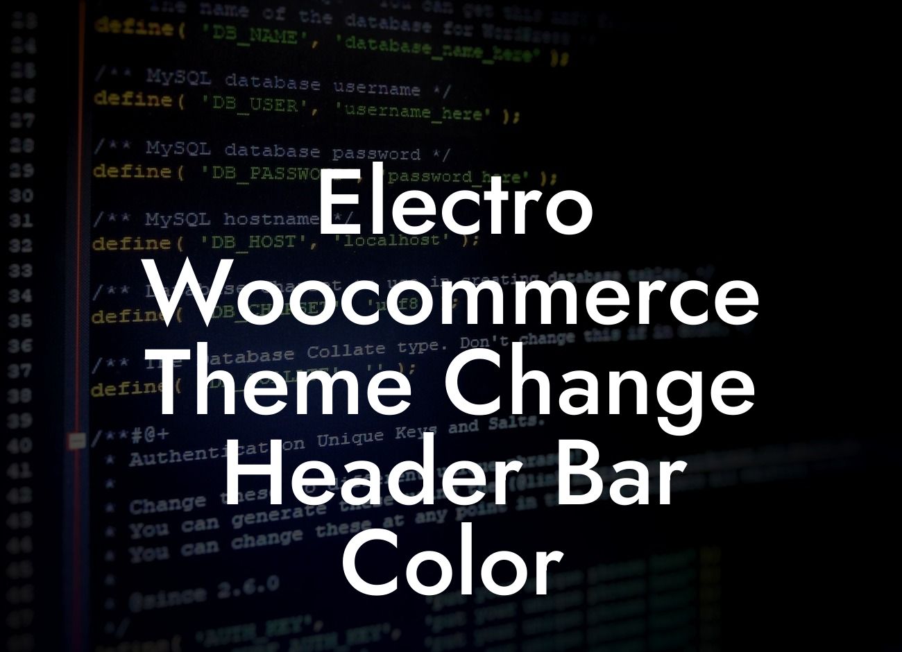 Electro Woocommerce Theme Change Header Bar Color