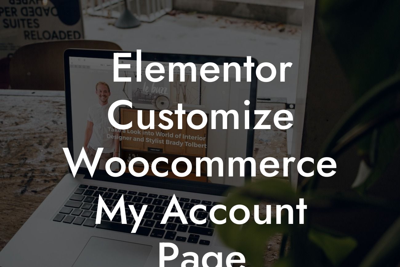 Elementor Customize Woocommerce My Account Page