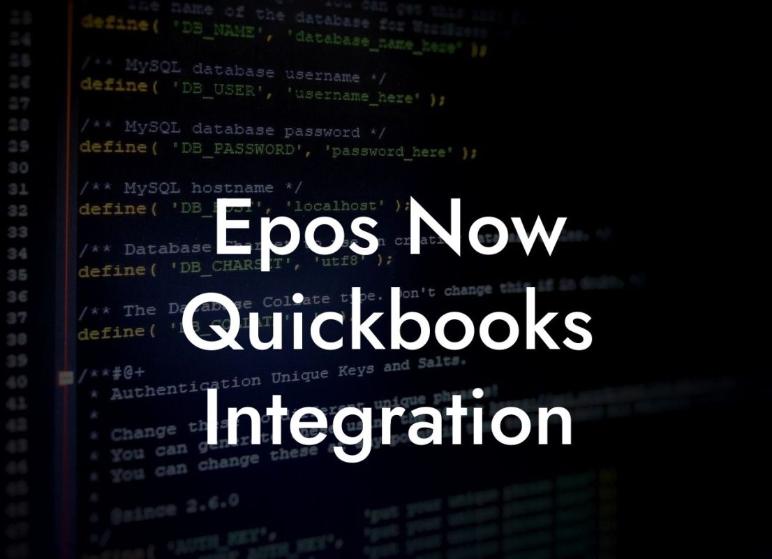 Epos Now Quickbooks Integration
