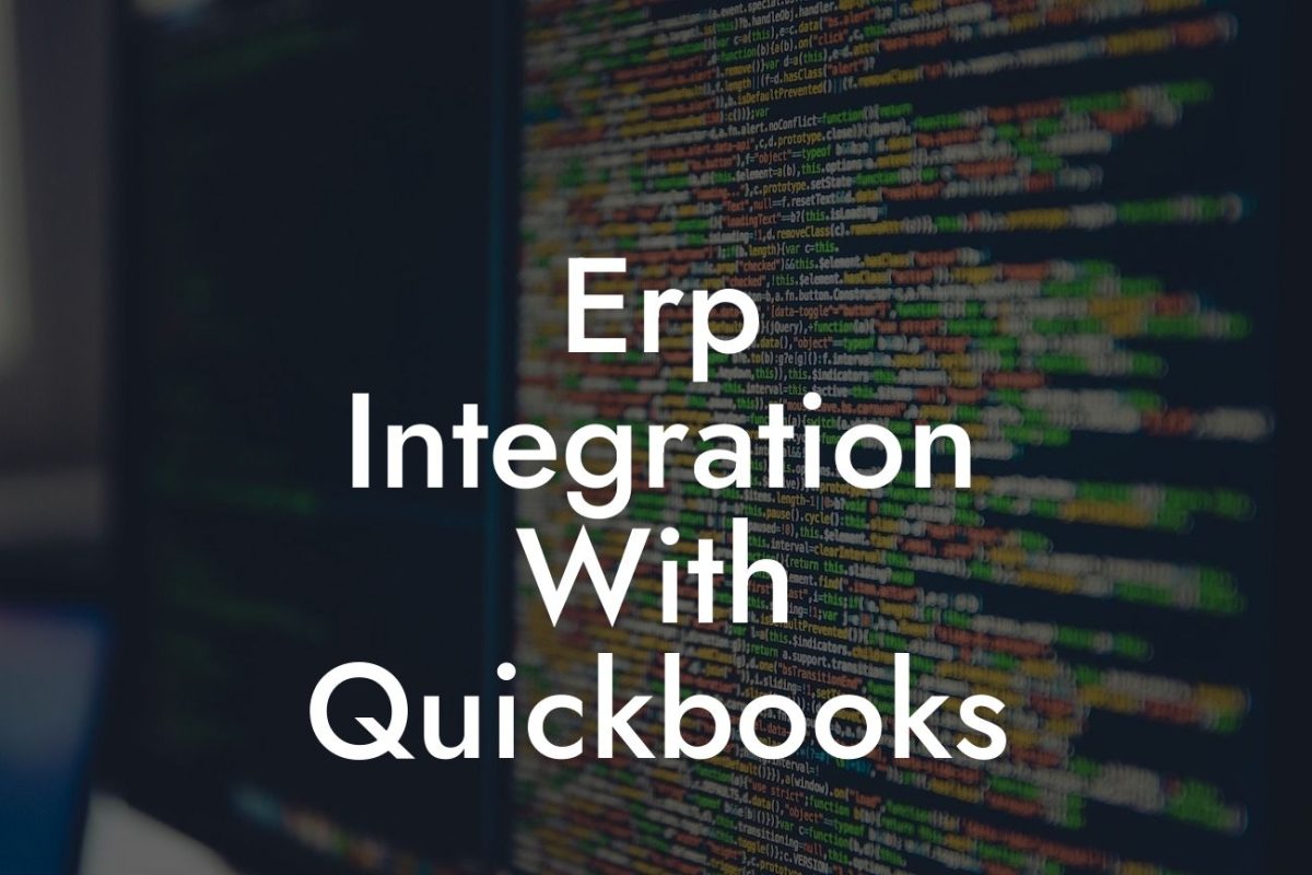 Erp Integration With Quickbooks