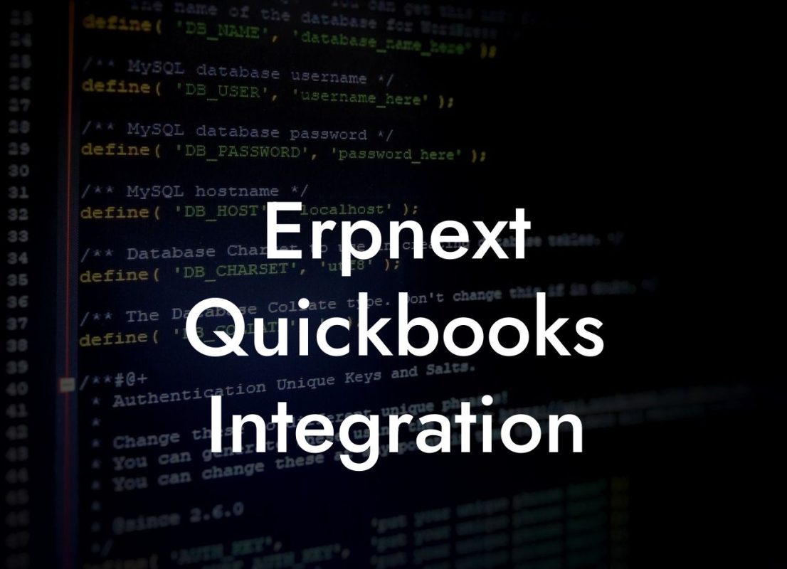 Erpnext Quickbooks Integration