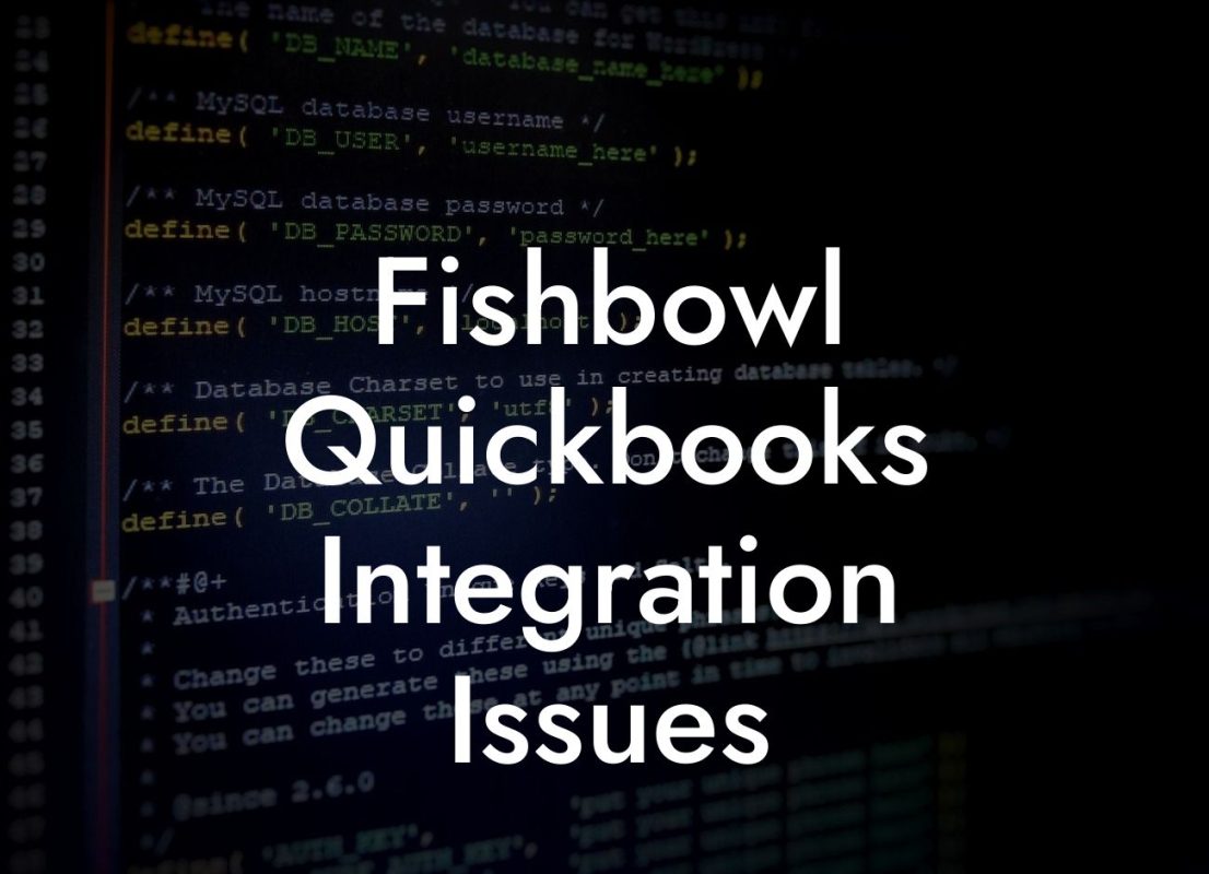 Fishbowl Quickbooks Integration Issues