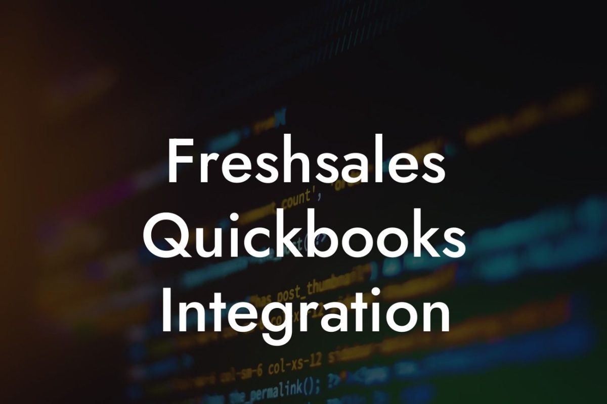 Freshsales Quickbooks Integration