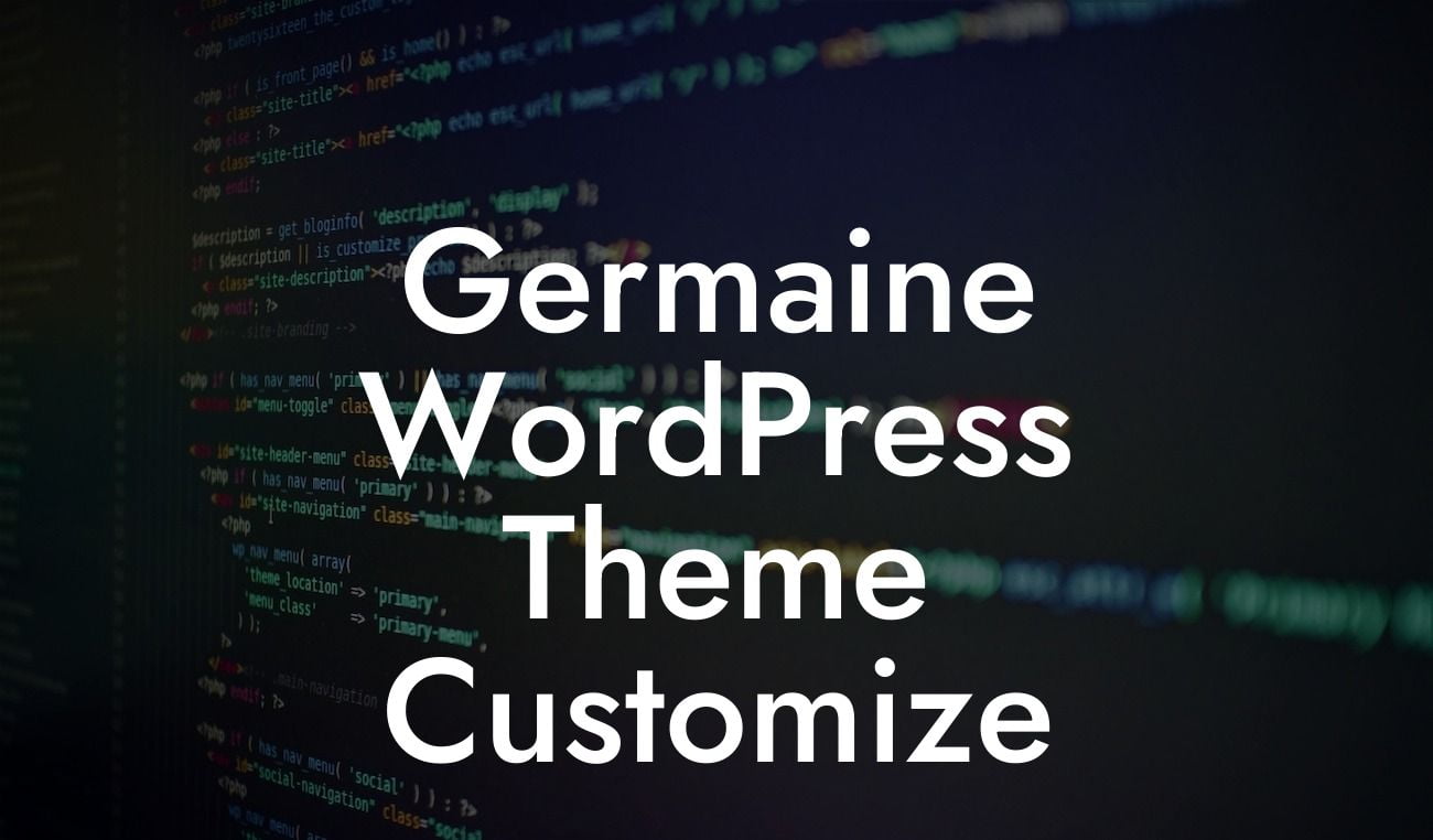 Germaine WordPress Theme Customize
