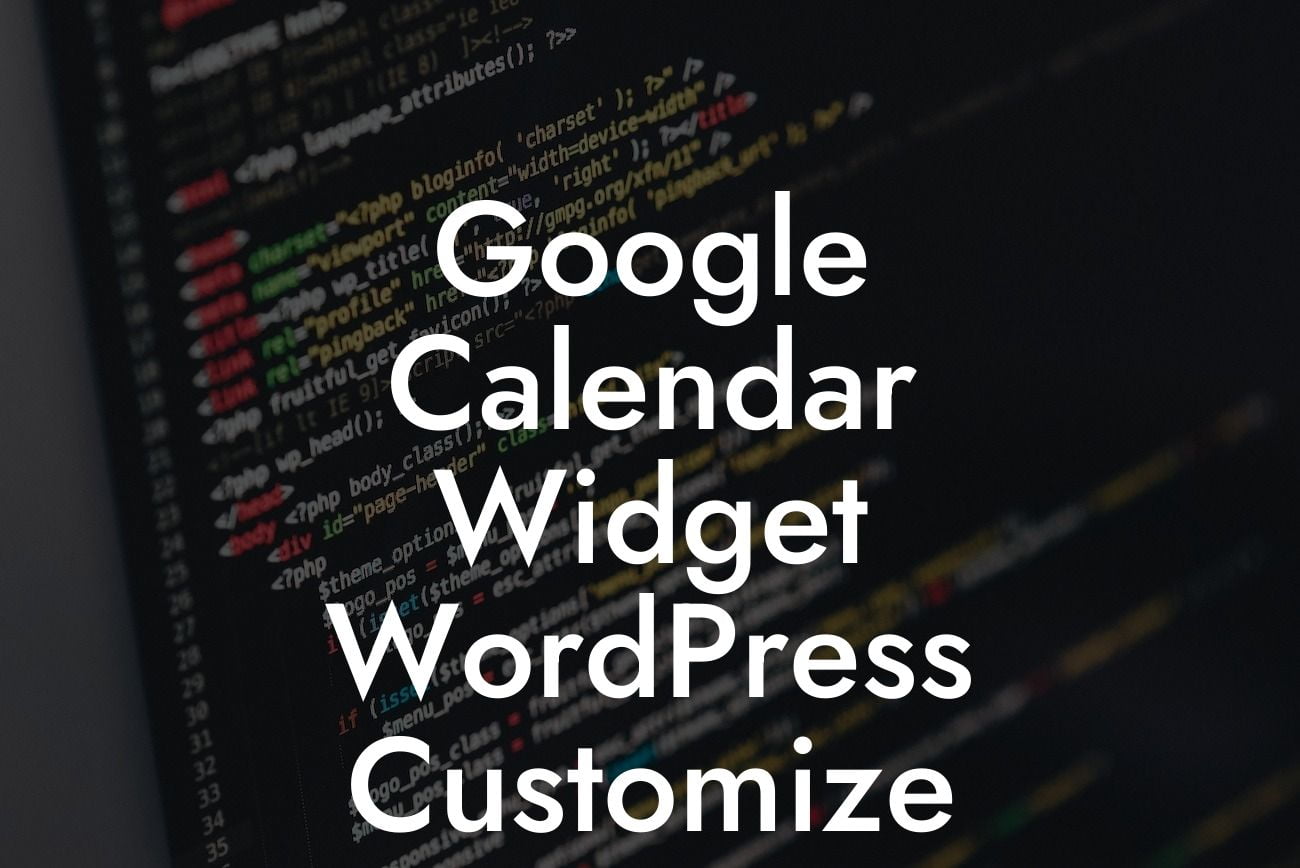 Google Calendar Widget WordPress Customize
