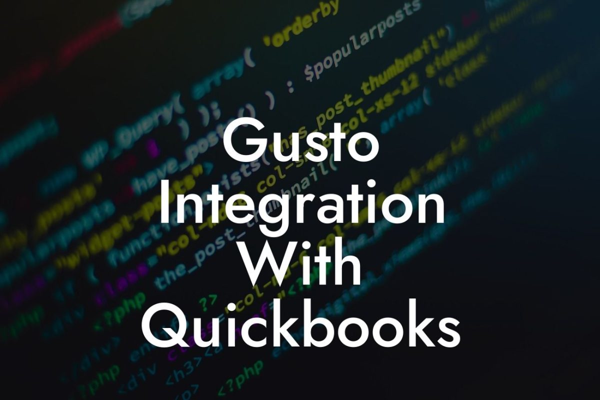 Gusto Integration With Quickbooks