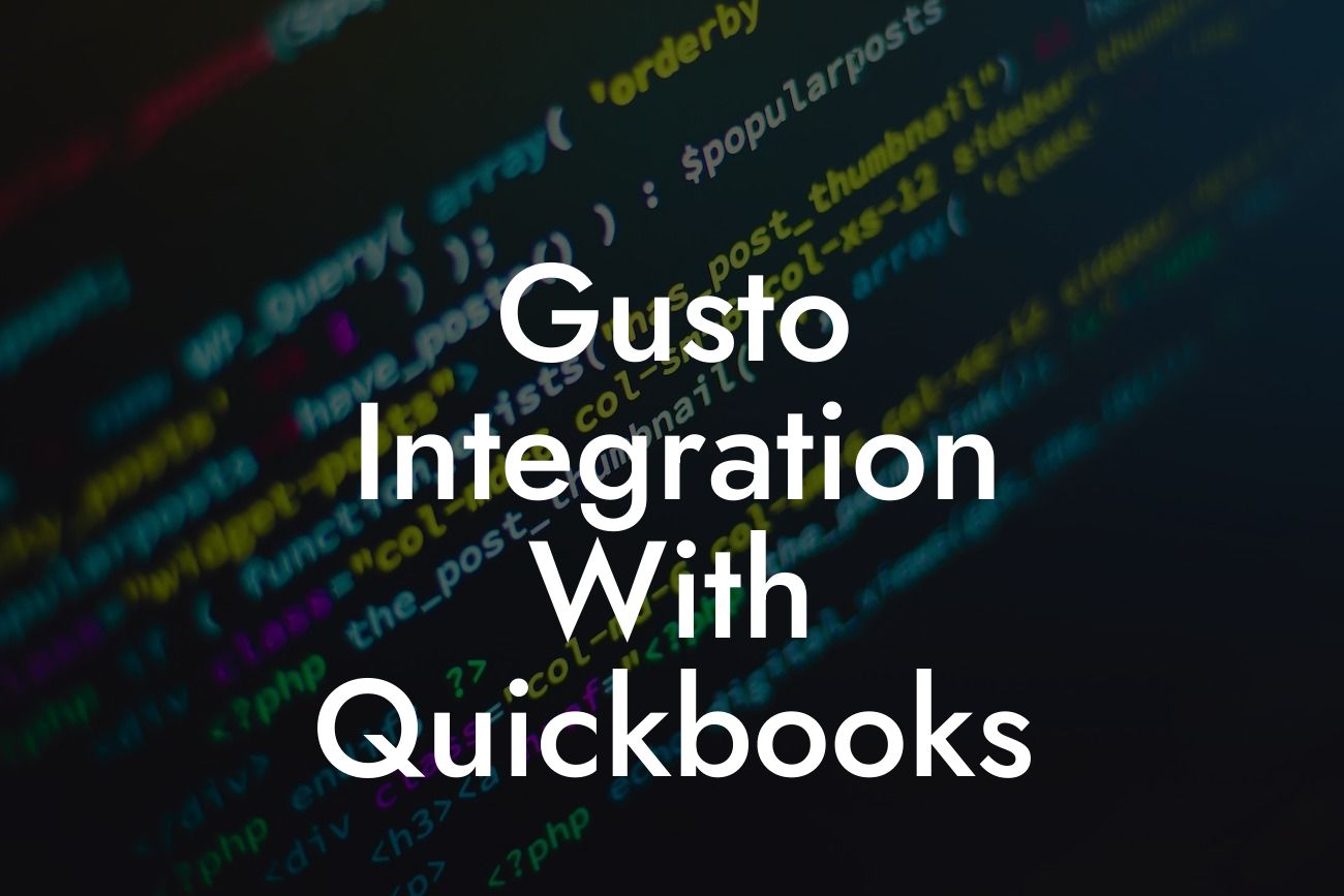 Gusto Integration With Quickbooks