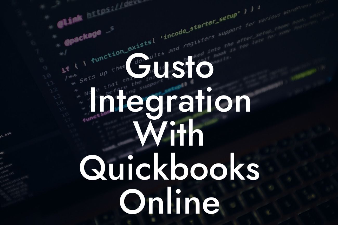 Gusto Integration With Quickbooks Online