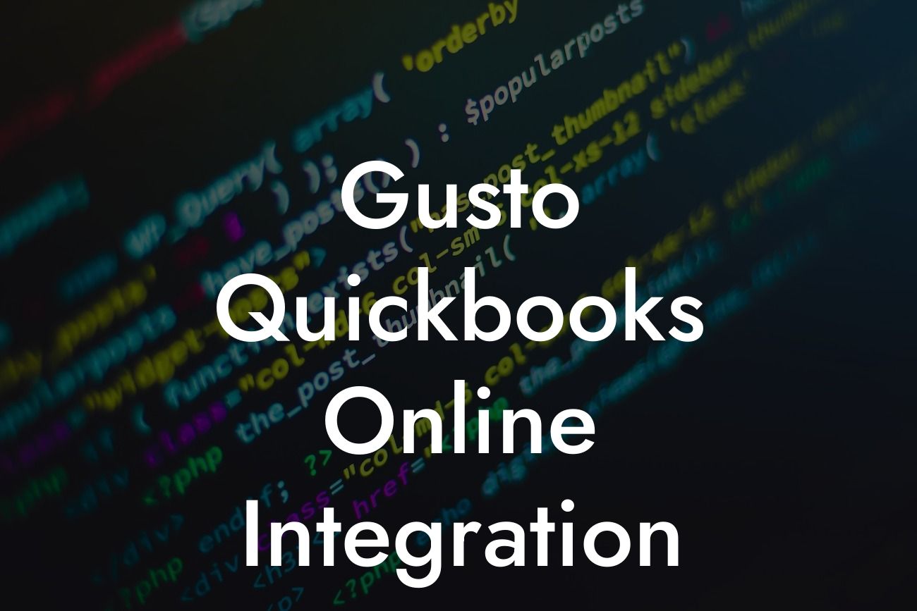 Gusto Quickbooks Online Integration