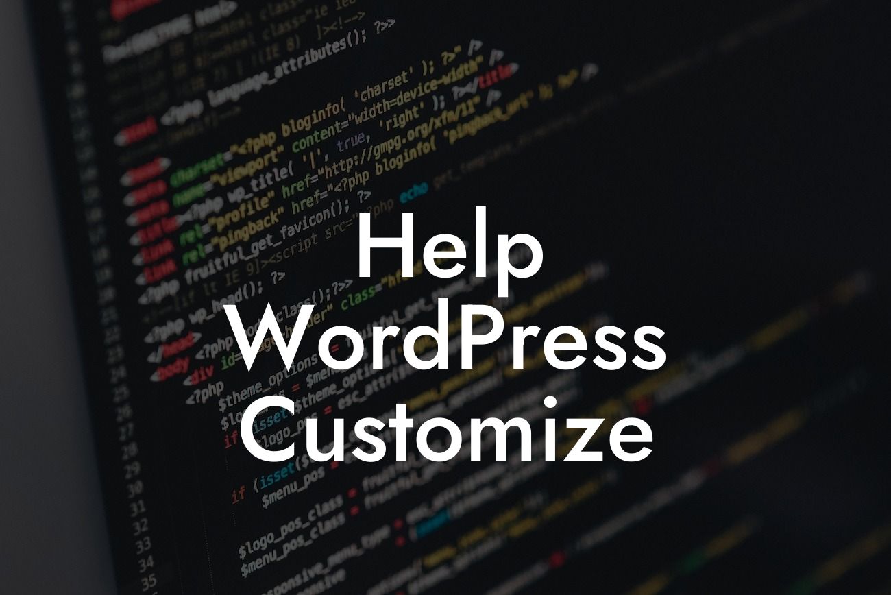 Help WordPress Customize