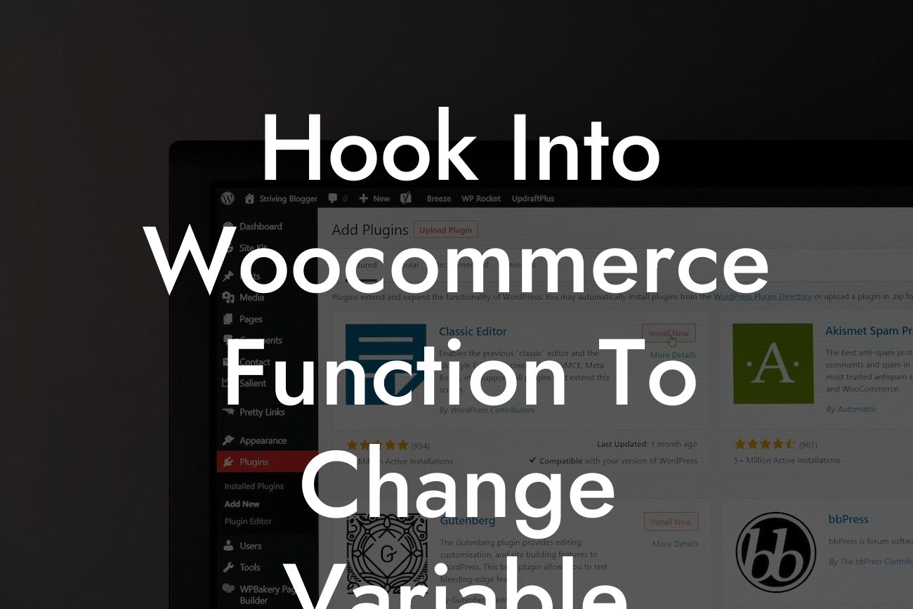 Hook Into Woocommerce Function To Change Variable