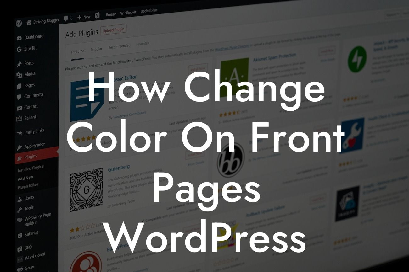 How Change Color On Front Pages WordPress