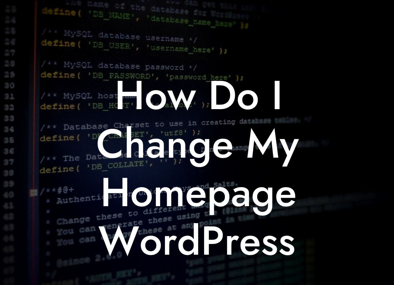 How Do I Change My Homepage WordPress