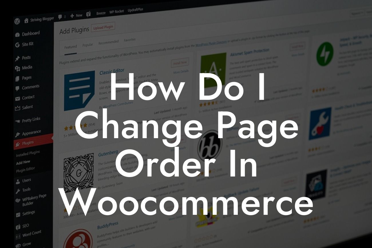 How Do I Change Page Order In Woocommerce