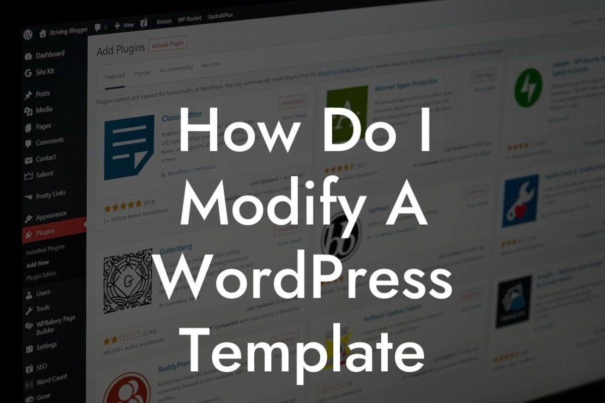 How Do I Modify A WordPress Template