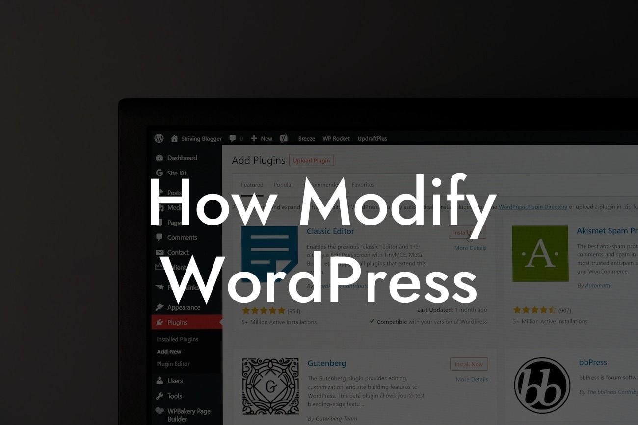 How Modify WordPress