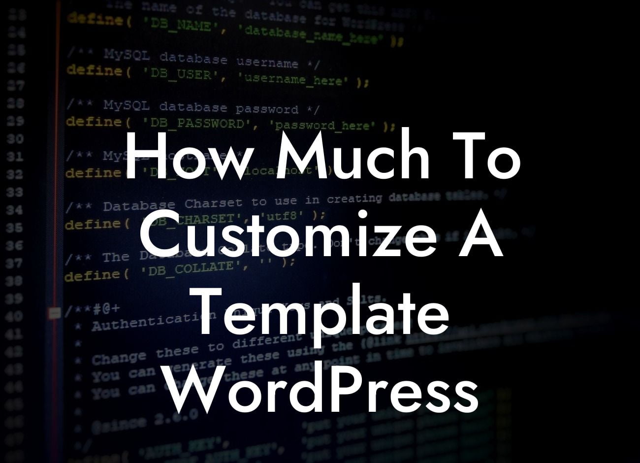 How Much To Customize A Template WordPress