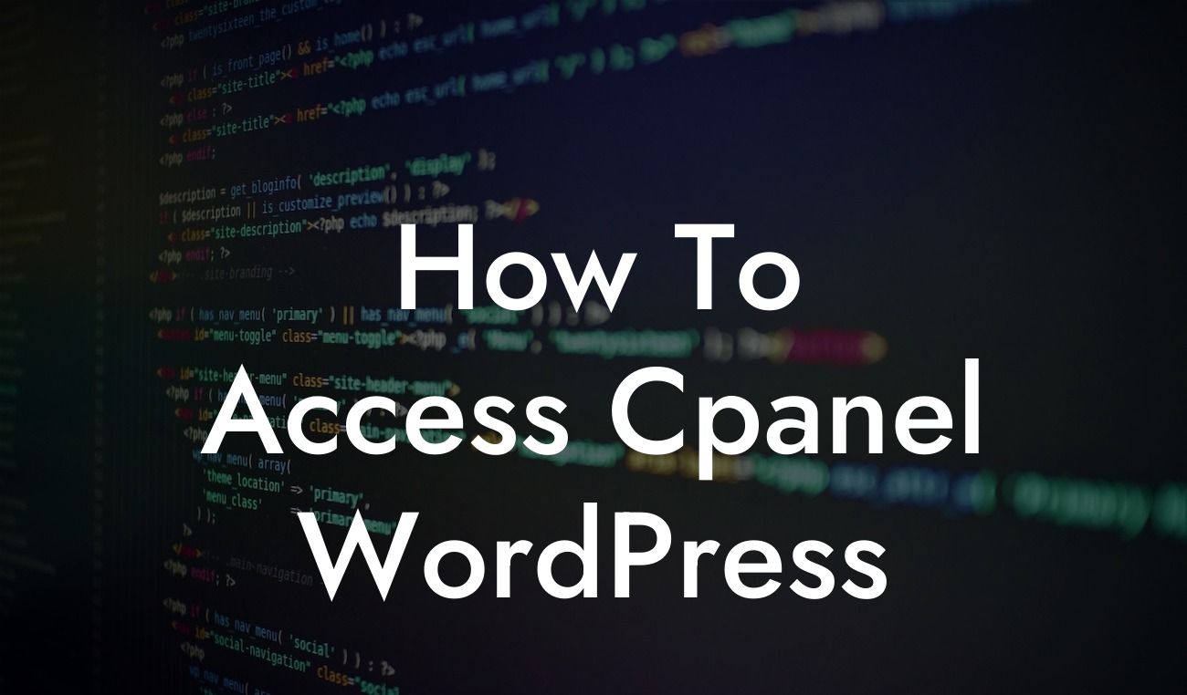 How To Access Cpanel WordPress