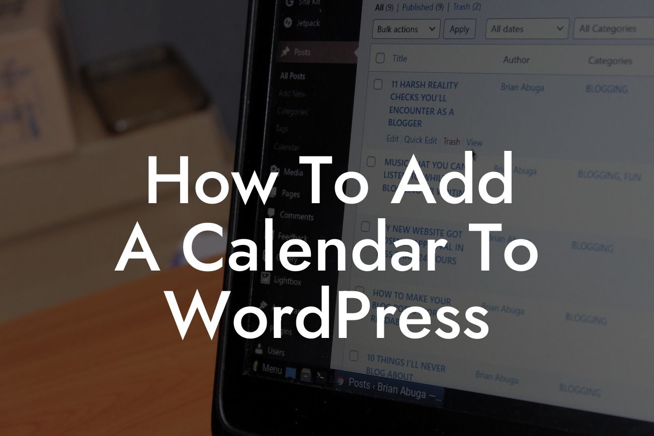 How To Add A Calendar To WordPress