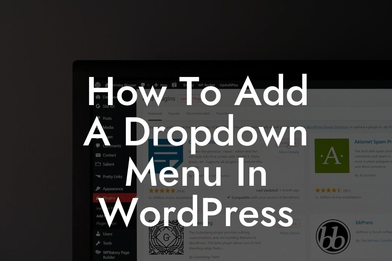 How To Add A Dropdown Menu In WordPress