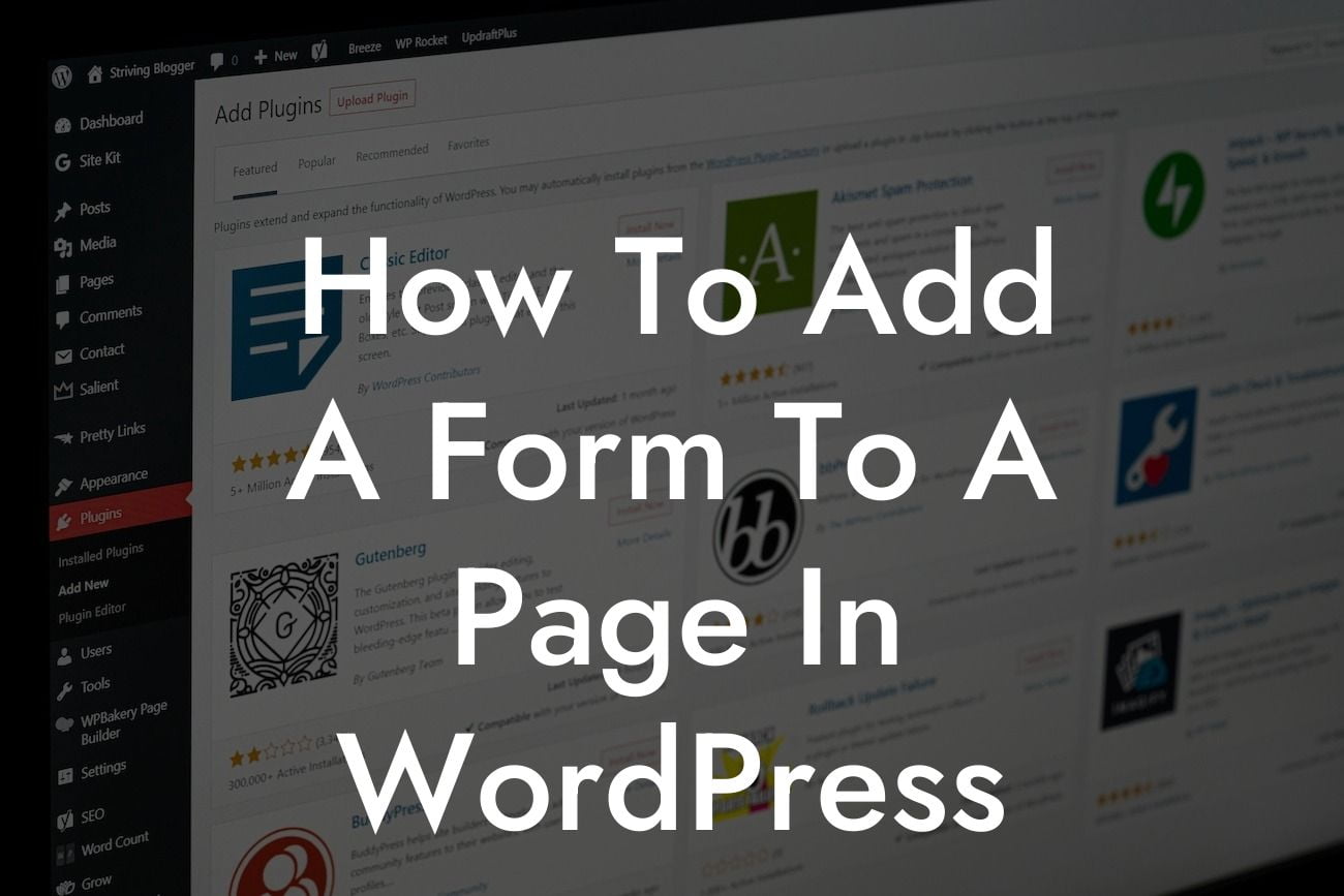 How To Add A Form To A Page In WordPress